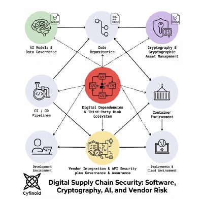 Digital Supply Chain Security: Software, Cryptography, AI, and Vendor Risk