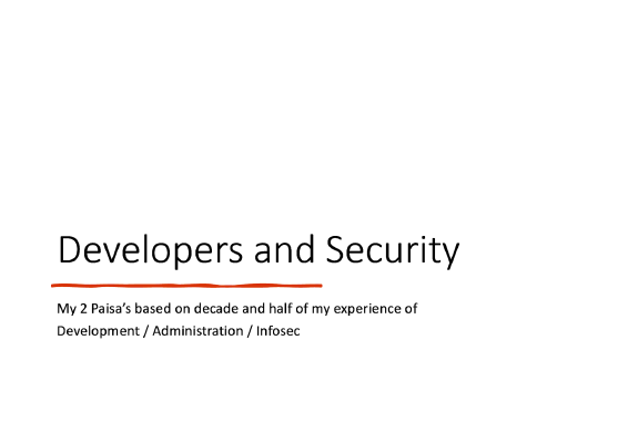 Developers and Security
