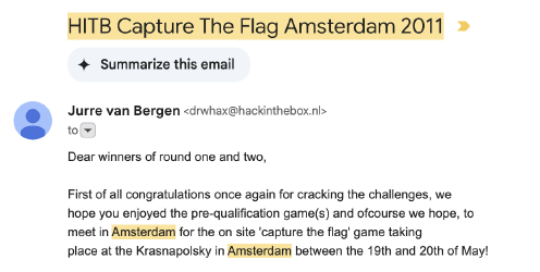 Winner of pre con CTF