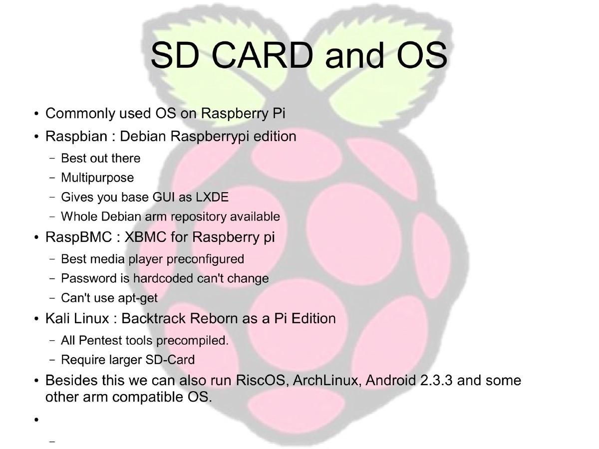 Slide 10 of Raspberry Pi