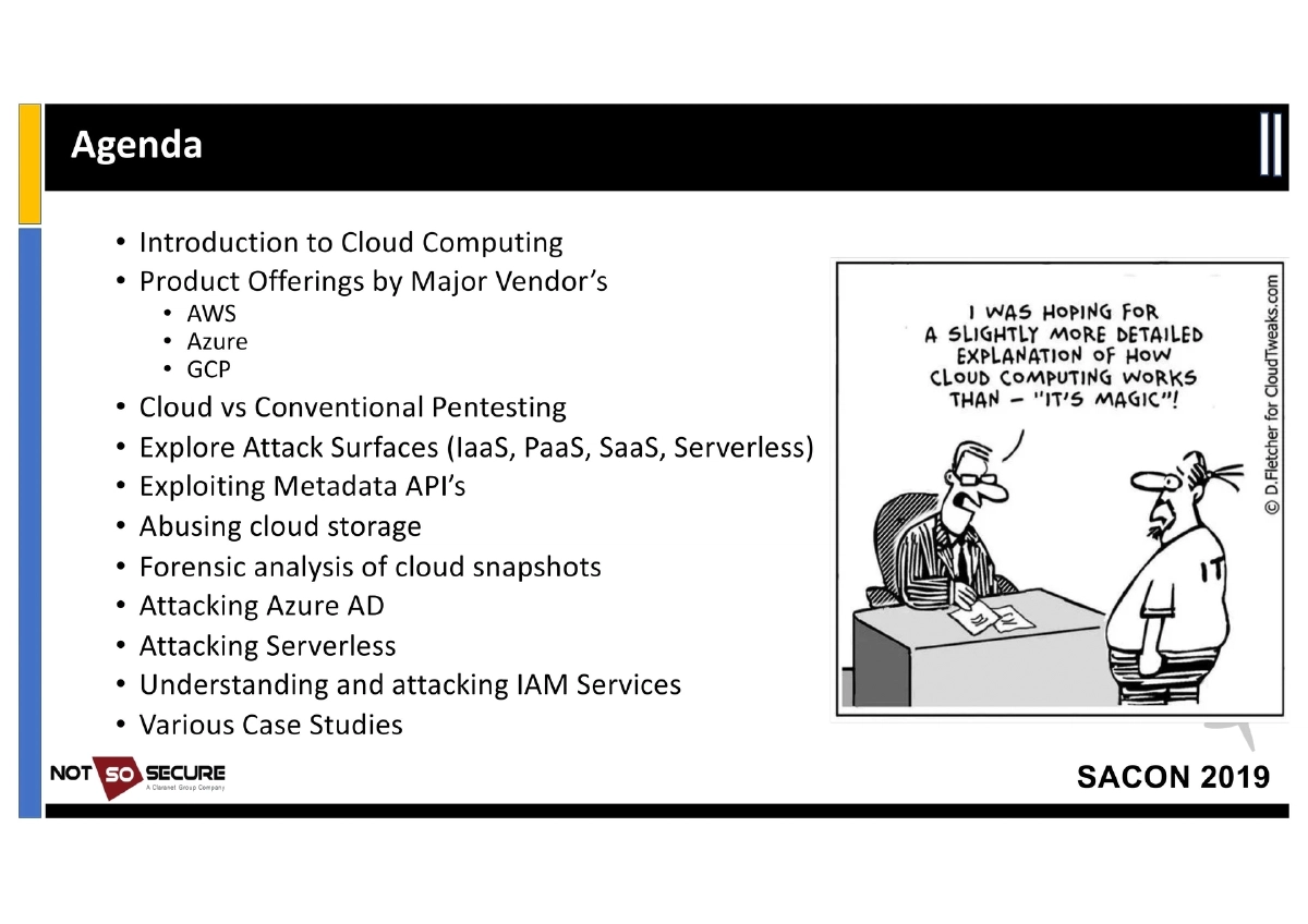 Slide 2 of Sacon Cloud Pentesting