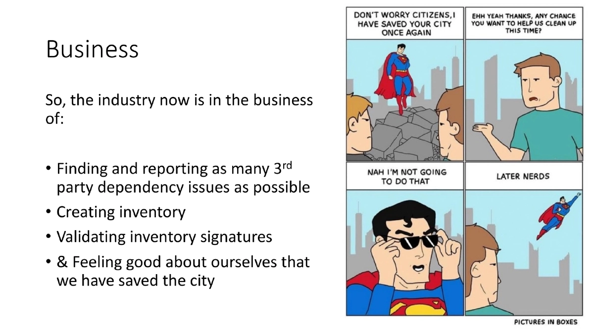 Slide 16 of Bsides London Beyond The Code Supply Chain