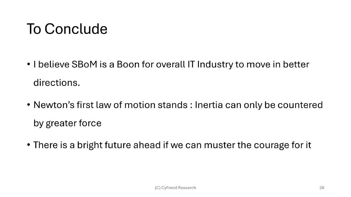 Slide 28 of Bsides Bangalore Sbom Fad Future