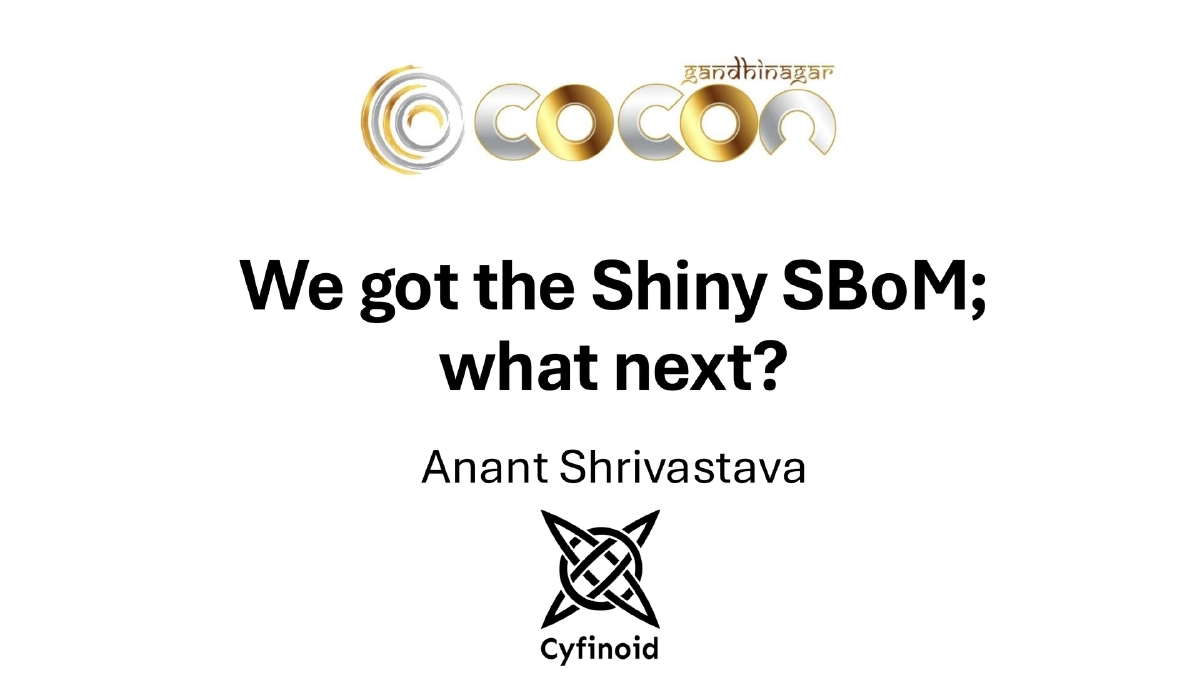 Slide 1 of C0c0n Shiny Sbom