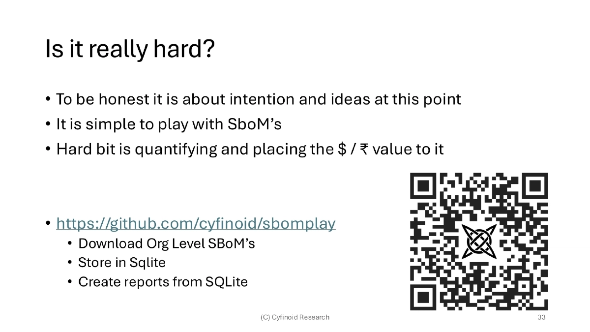 Slide 33 of C0c0n Shiny Sbom