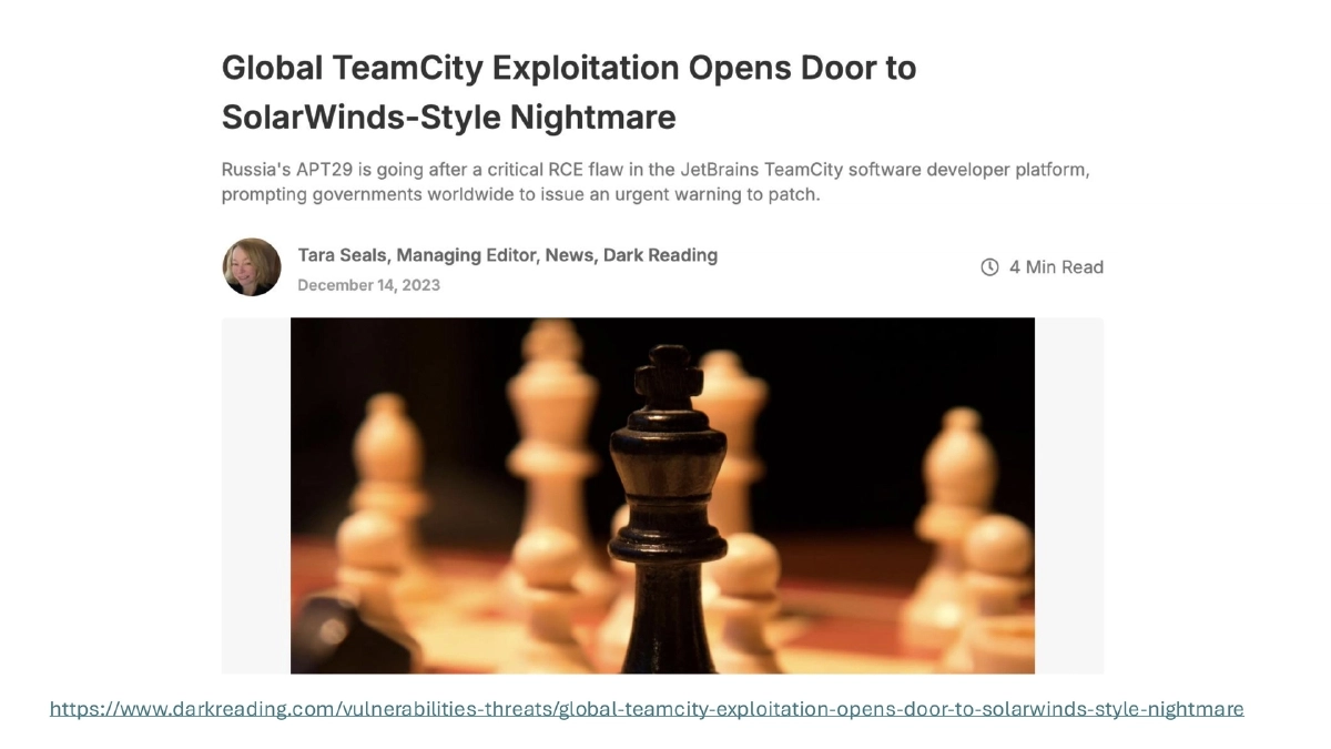 Slide 26 of Bsides Kerala Supply Chain Outside Code