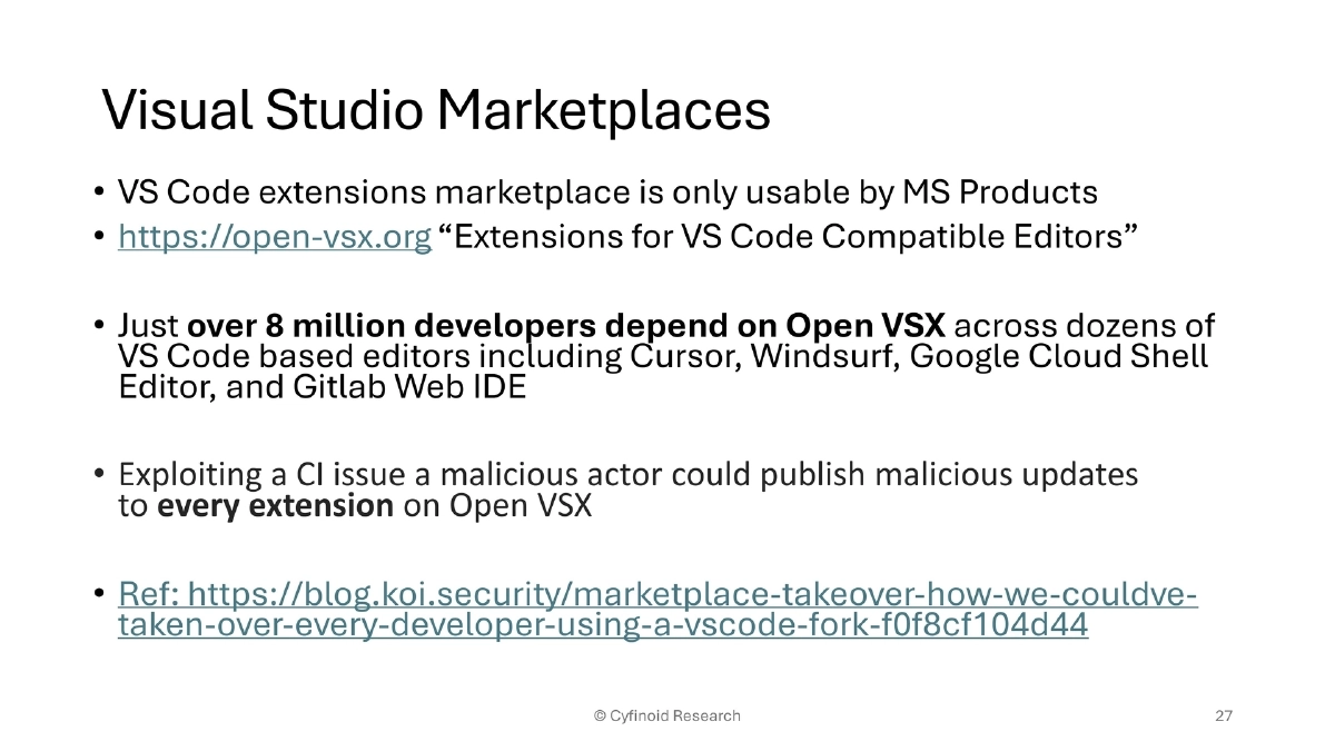 Slide 27 of Supply Chain BlackHat USA