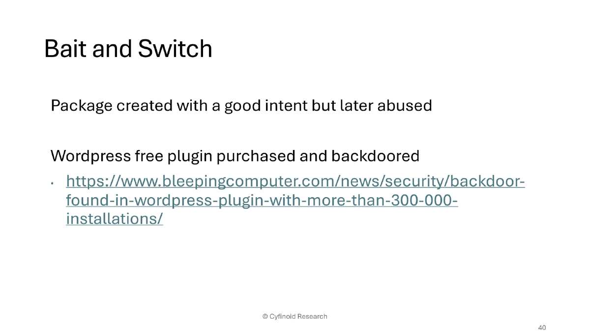 Slide 40 of Supply Chain Owasp London