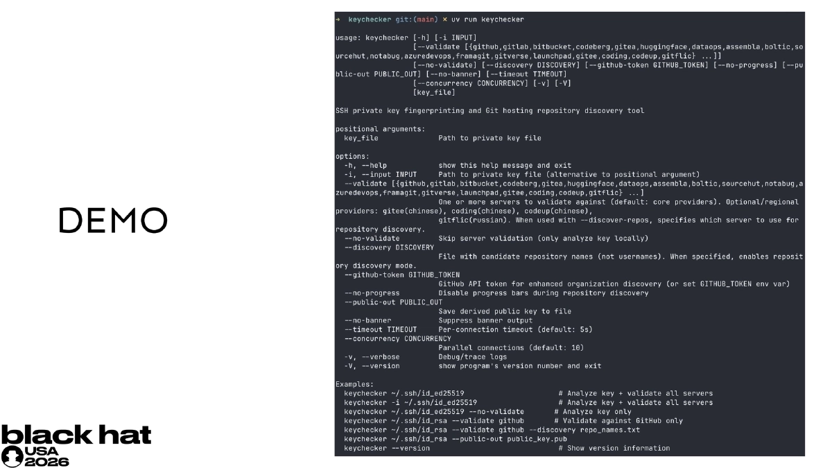 Slide 7 of KeyChecker - BlackHat USA 2026 Arsenal