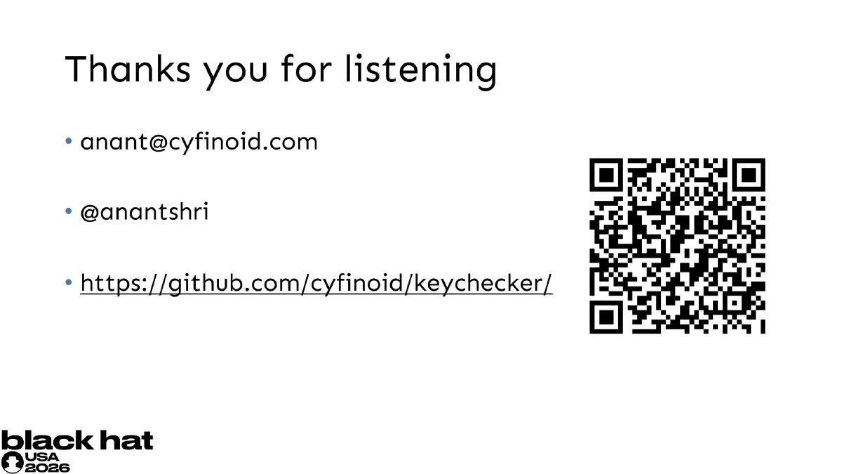 Slide 9 of KeyChecker - BlackHat USA 2026 Arsenal