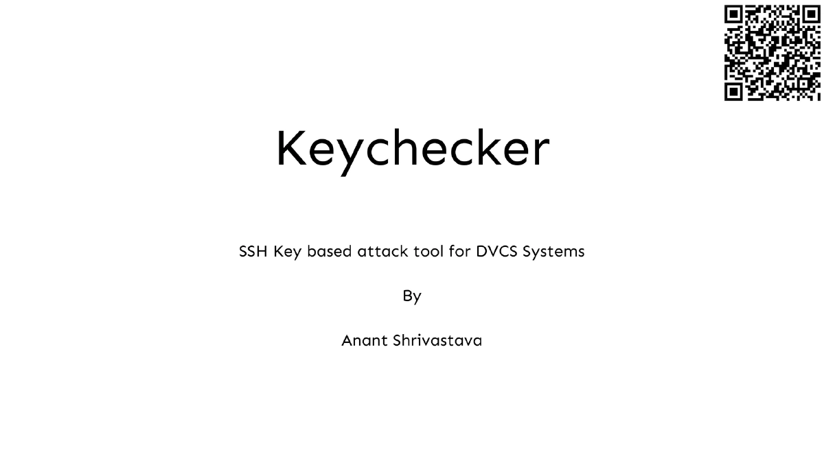 Slide 1 of KeyChecker - DEF CON 34 Demo Labs