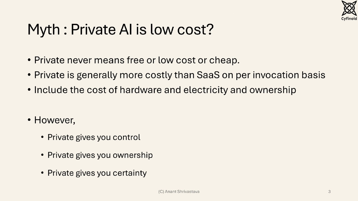 Slide 3 of Building, Owning, and Securing Private AI Infrastructure