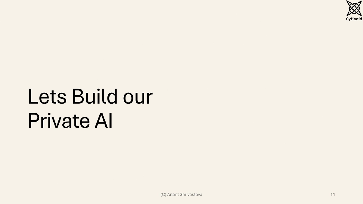 Slide 11 of Building, Owning, and Securing Private AI Infrastructure