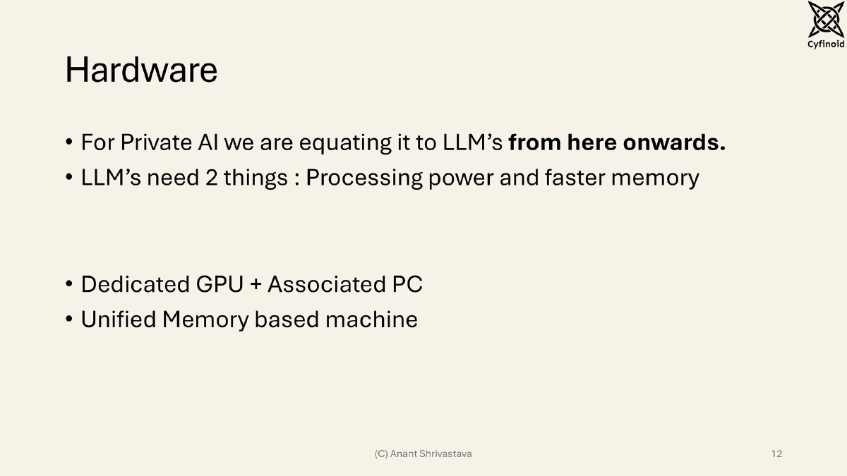 Slide 12 of Building, Owning, and Securing Private AI Infrastructure