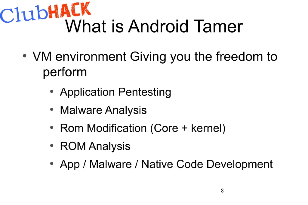 Slide 8 of Android Tamer