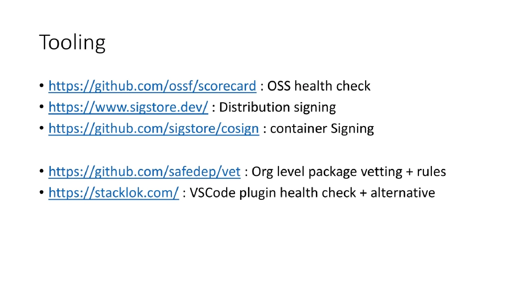 Slide 38 of Beyond the Code / SBOM: Supply Chain Security