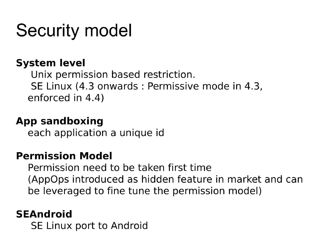 Slide 12 of Android Security Workshop