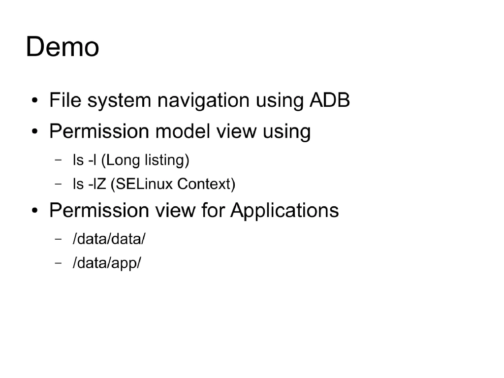 Slide 13 of Android Security Workshop