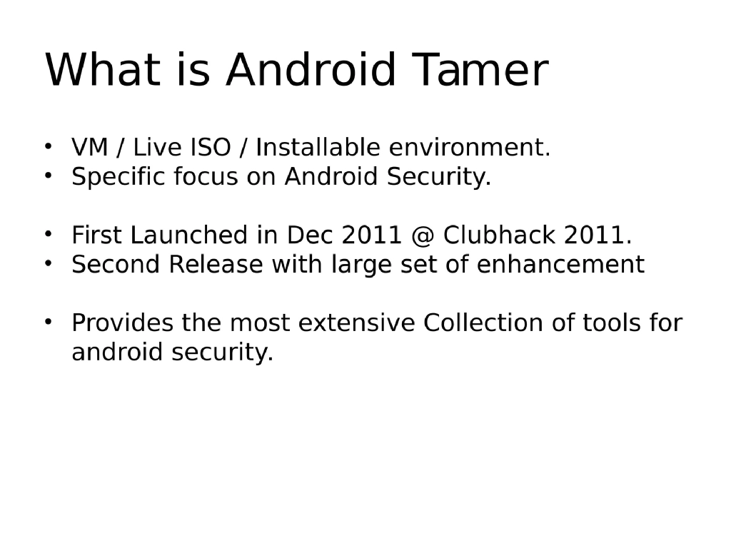 Slide 37 of Android Security Workshop