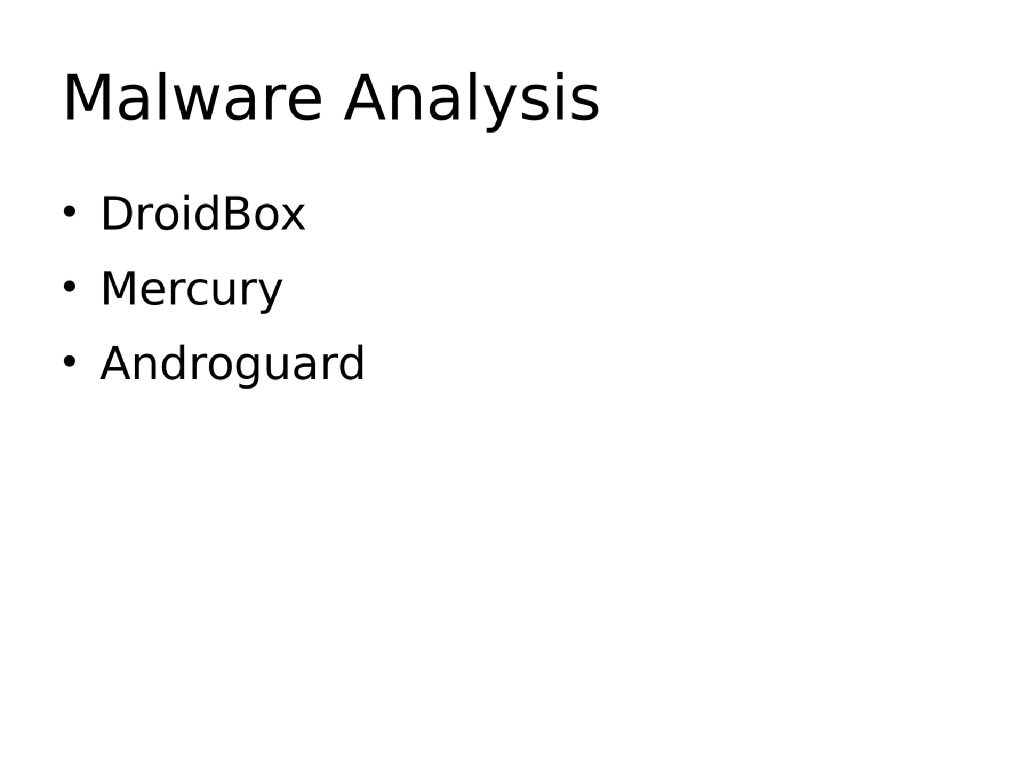 Slide 43 of Android Security Workshop