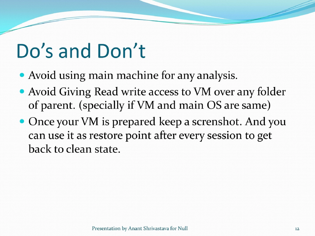 Slide 12 of How to Setup A Pen Test Lab & How to Play CTF