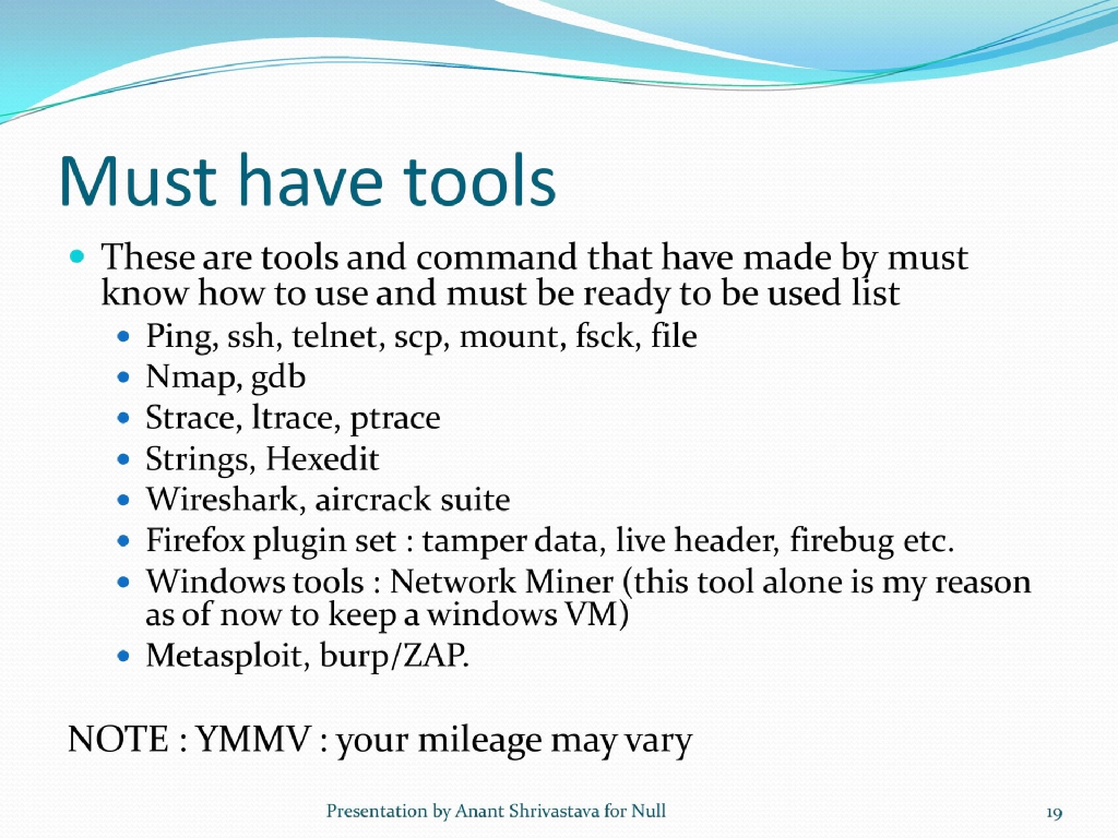 Slide 19 of How to Setup A Pen Test Lab & How to Play CTF